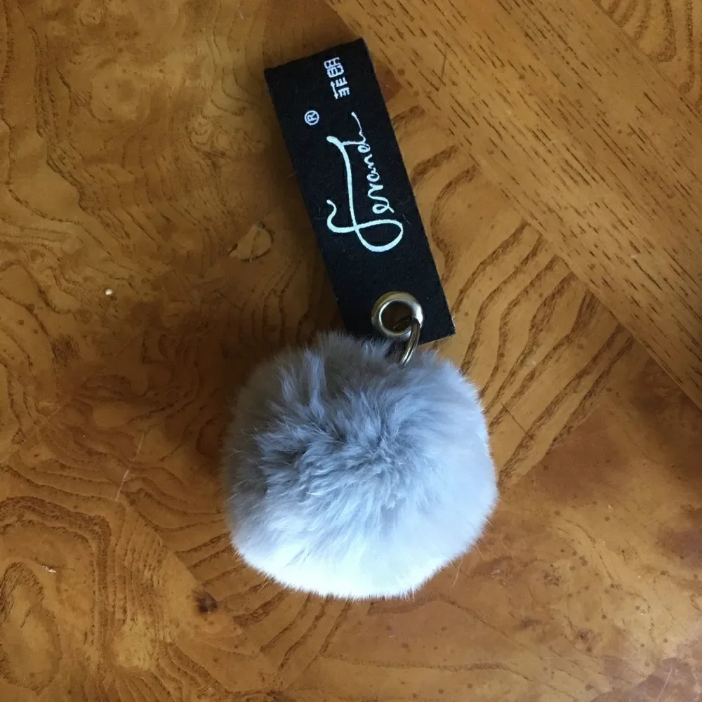 Gray Ferand POM POM with Key Ring!